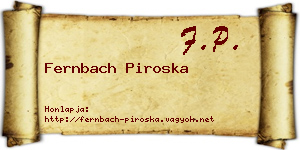 Fernbach Piroska névjegykártya