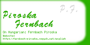 piroska fernbach business card